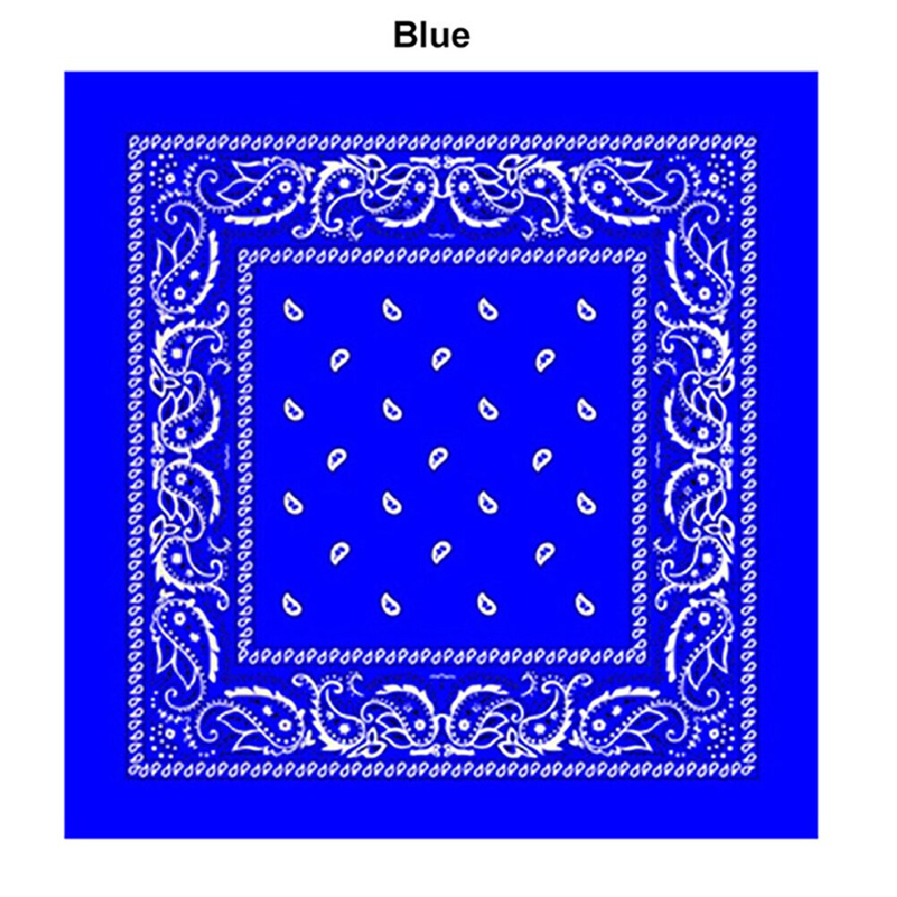 Hiphop katoenen bandana vierkante sjaal 55cm*55cm zwarte rode paisley hoofdband bedrukt voor dames/heren/jongens/meisjes kledingaccessoires: Saffier