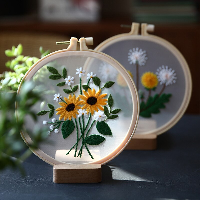 Diy Borduurwerk Bloem Schilderen Beginner Stitch Kit Borduurwerk Kit Diy Materiaal Kits Interessante Handwerk