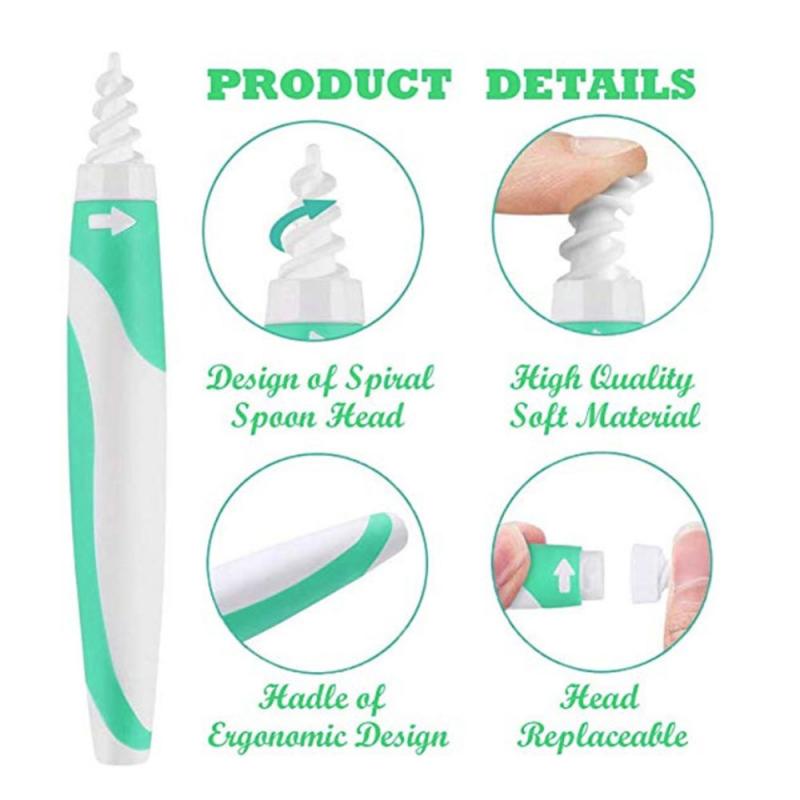 Ear Cleaner Ear Wizard Wax Removal Spiral Soft Swab Pick Tool Set Magic Ear Wax Removal Cleaner Cleaning Pick Remover: Default Title