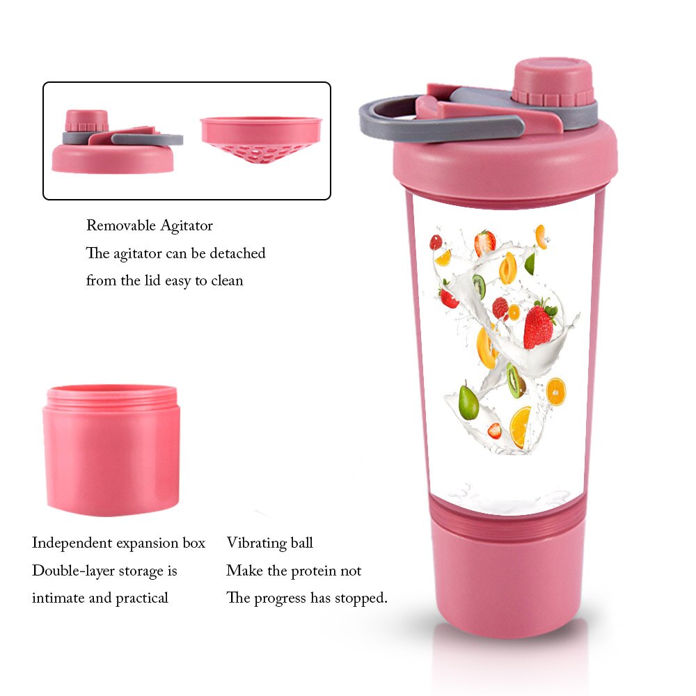 Vrouw Sport Wei-eiwit Shaker Fles Water Fles Meisje Bpa Gratis Lekvrije Gym Fitness Training Sport Voeding Fles