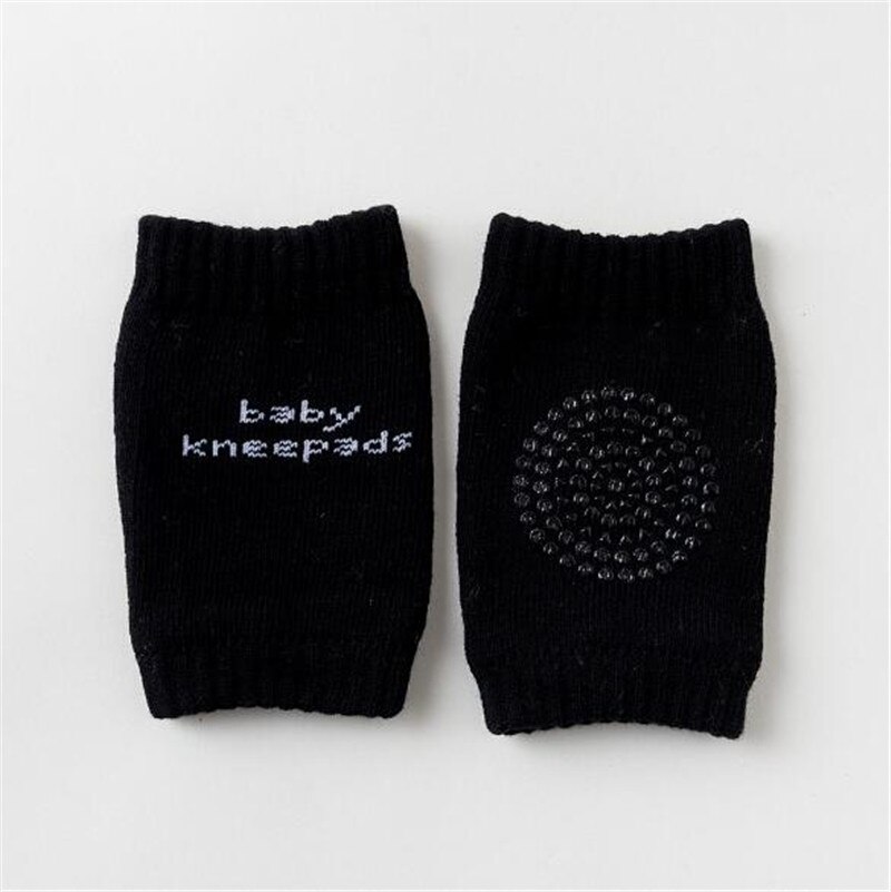 1 paar Baby Kniebeschermers Been Protector Anti Slip Kruipen Accessoire Baby been Knieën Protector Warmer Baby Kruipen Beenwarmers: Black