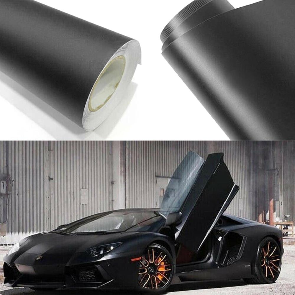 12 x 60 " mattamusta vinyylikalvo kääre auton tee itse tarra ajoneuvon tarra 3d