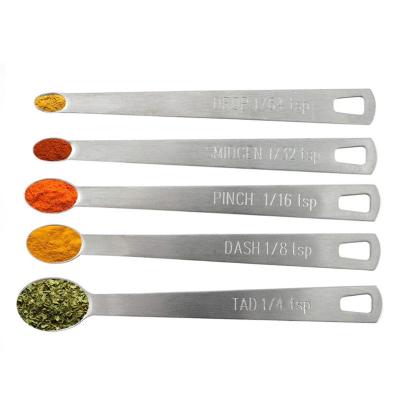 5pcs/set Stainless Steel Mini Measuring Spoon Durable Home Sauce Cutlery Accessories Kitchen Baking Tool