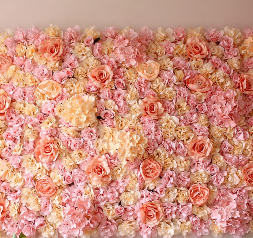 40 x 60cm silke rose blomster væg bryllup dekoration baggrund champagne kunstig blomst blomster væg romantisk bryllup indretning: Som foto 1