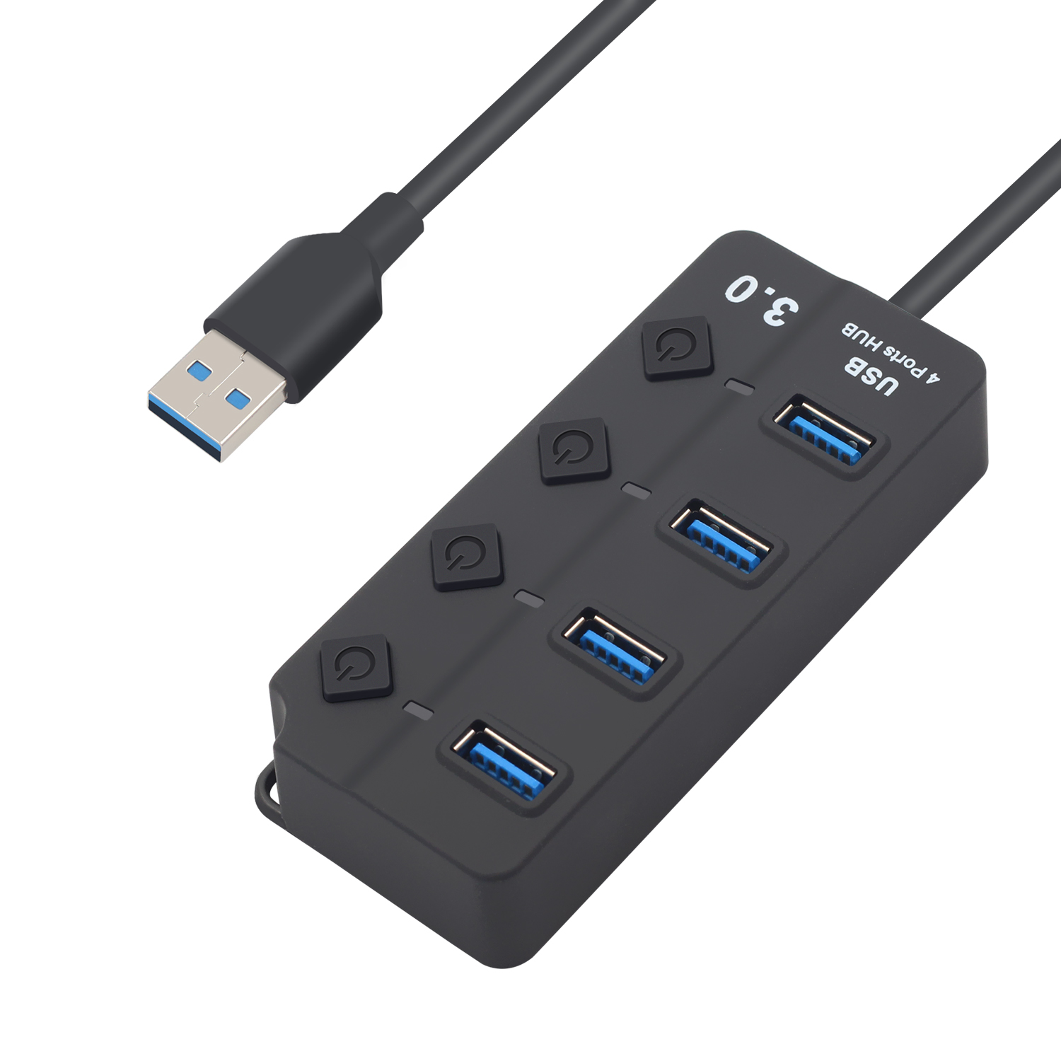 4/7 Port USB 3.0 Hub Splitter USB Hub 3.0 met Individuele Schakelaars LED Indicator EU US Power adapter voor MacBook Laptop: 4 Ports hub