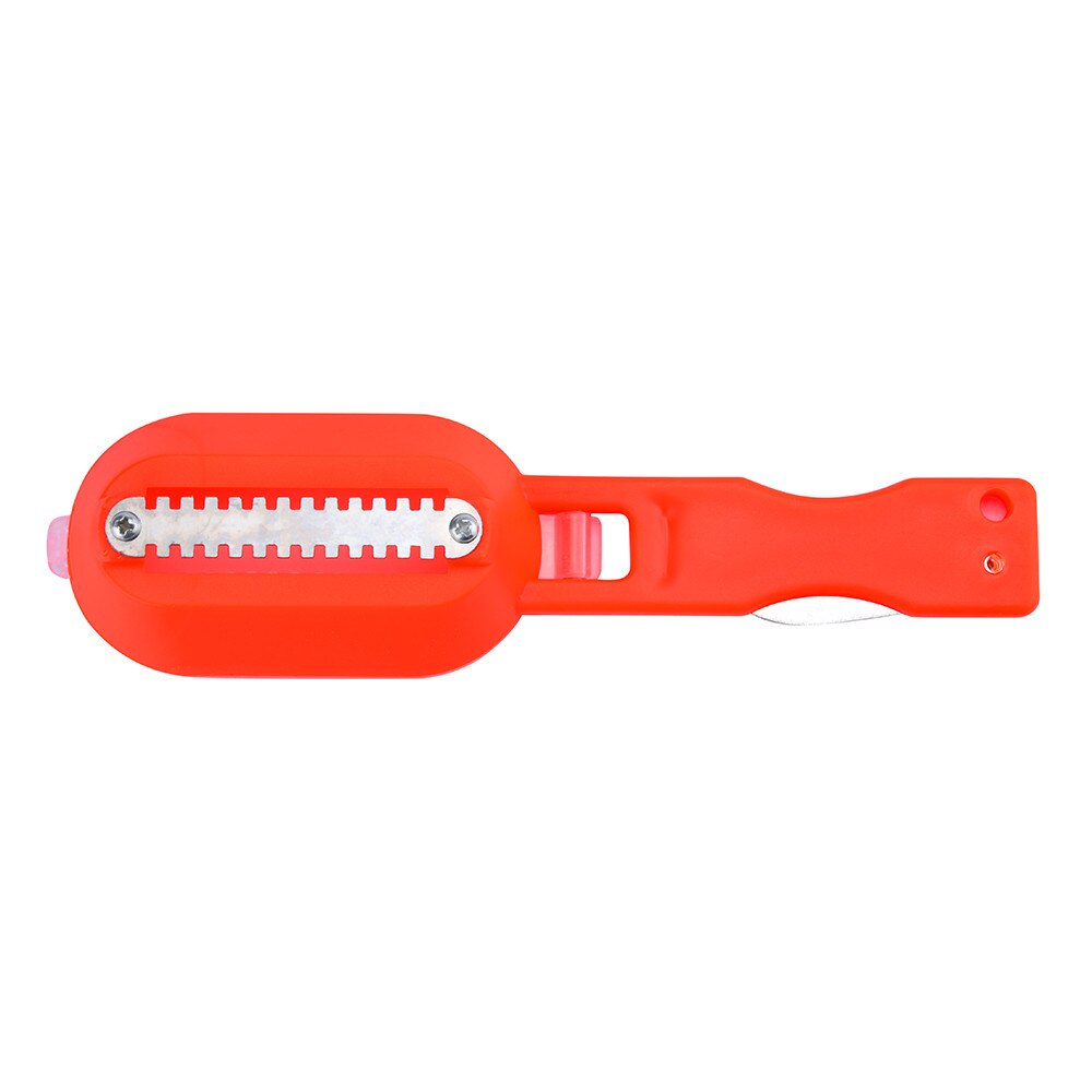 Practical Fish Scale Skin Remover Scaler Skinner Scraper knife Cleaner Kitchen Peeler Fishing Tool kitchenware Peeler: Red