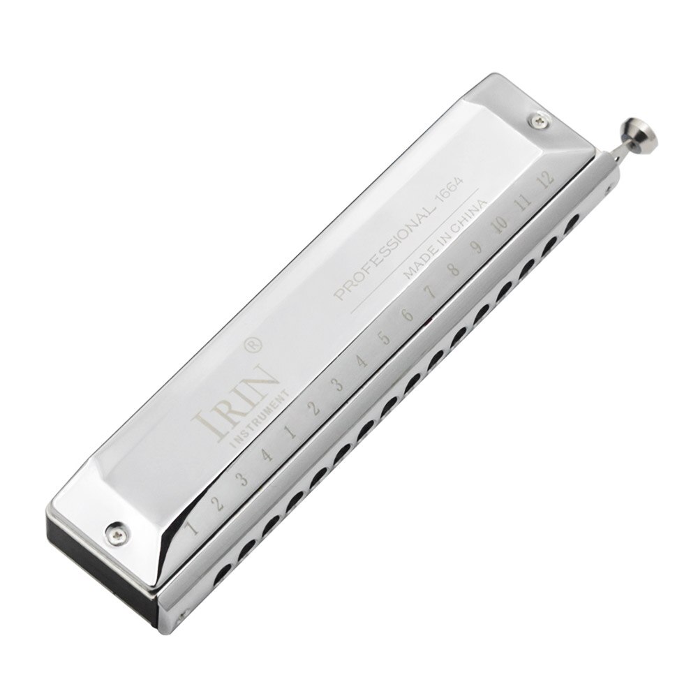 Armónica cromática de 16 agujeros y 64 tonos, instrumento de viento con llave de lengüeta para amantes de la música, con caja de almacenamiento de paño de limpieza