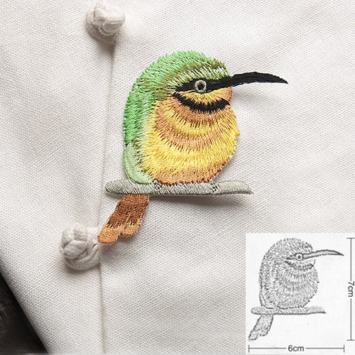 Vogel met Bloem Ijzer op Patches voor Kleding Borduren Applique DIY Hoed Jas Jurk Accessoires Kleding Sticker Strepen Badge