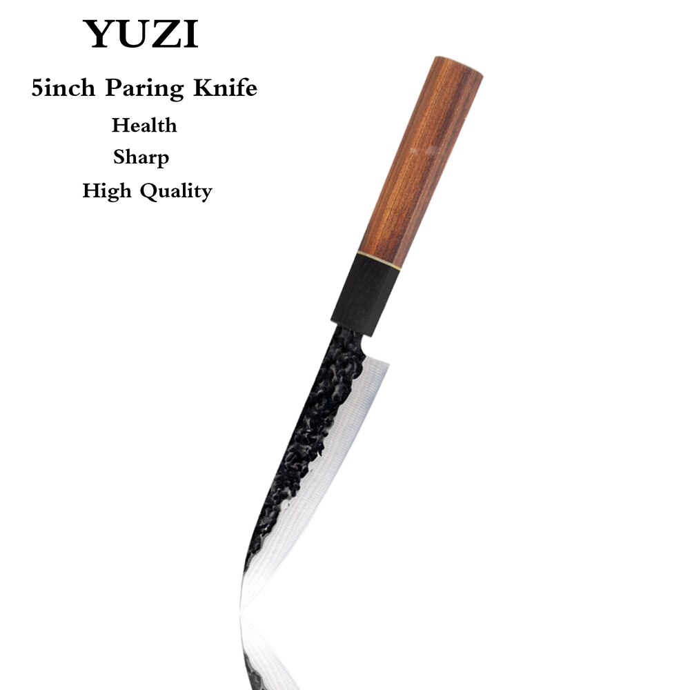 Kitchen Knives 6Pcs set Forged Chef Knife Set Stainless Steel Japanese Santoku Knife Kiritsuke Knife Fishing Utility Knife: 5 in paring knife