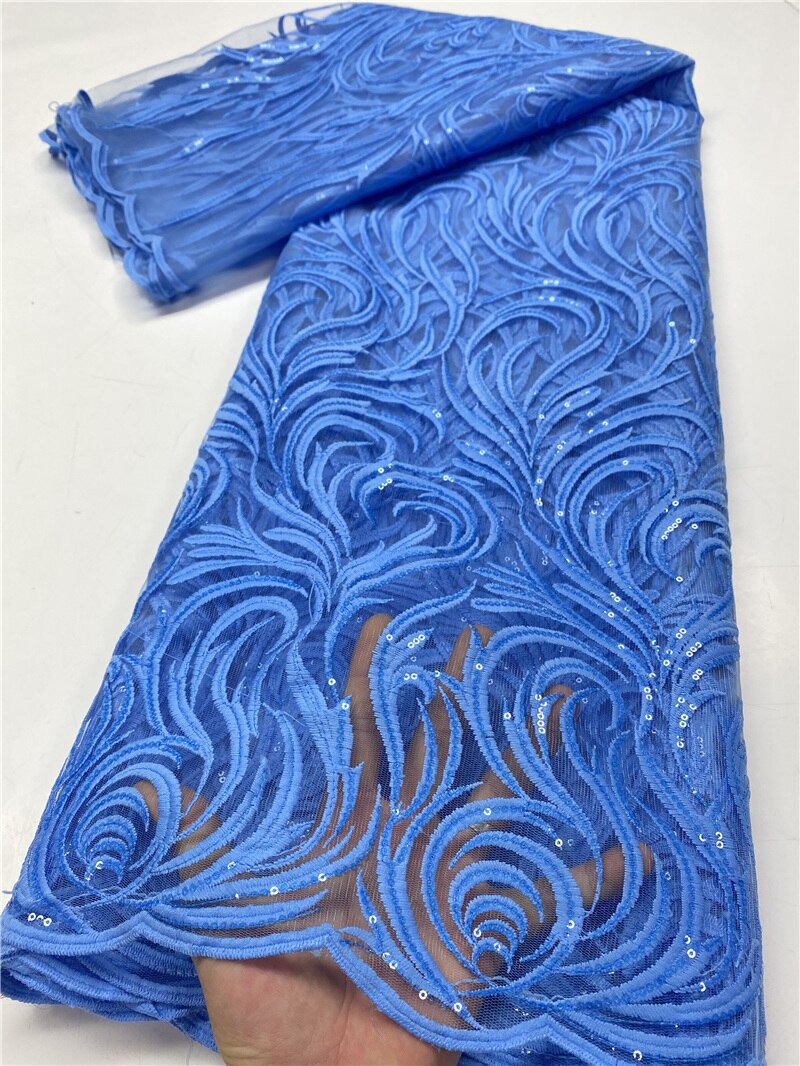 White French Tulle Lace Fabric Lace African Lace Fabric With Sequins Nigerian Lace Fabrics Sewing YA3698B-1