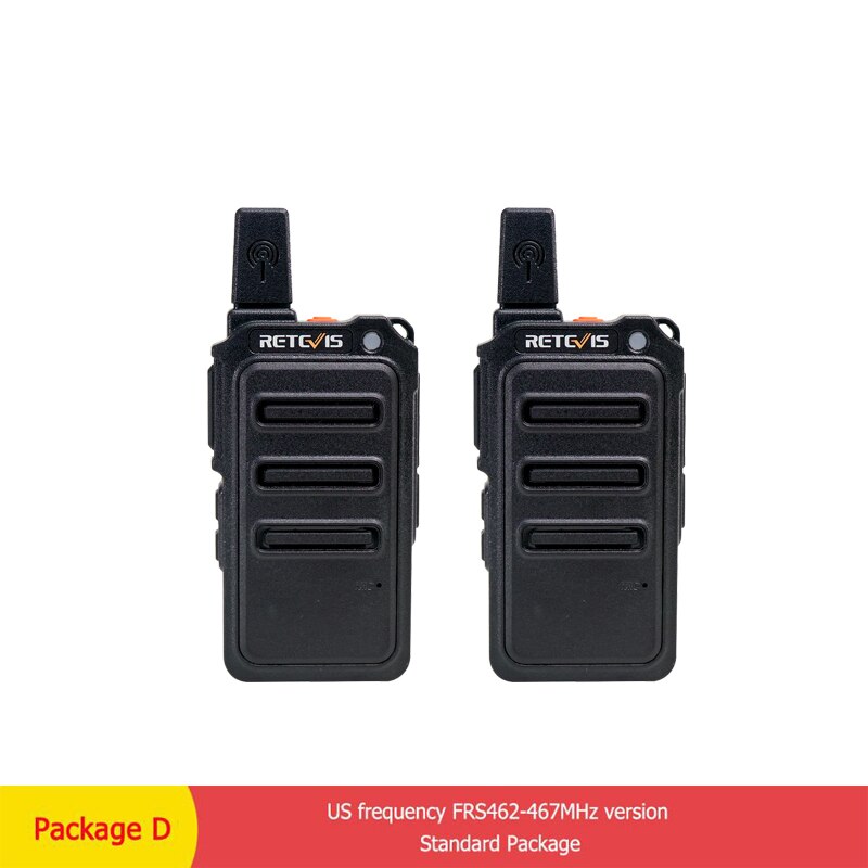 RETEVIS Walkie Talkie PMR Radio RT619 FRS PMR 446 2 PCS PTT Two Way Radio Transceiver Portable Radio Comunicador Walkie-talkies: FRS--Package D