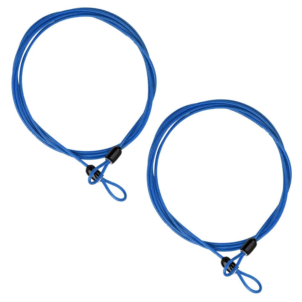 2 Veiligheid Loop Kabel Fietsen Lock Sluiting Zware Bagage Tas Veiligheid Draad Herbruikbare Dubbele Lus Anti Diefstal Vaste metalen Touw: Blue