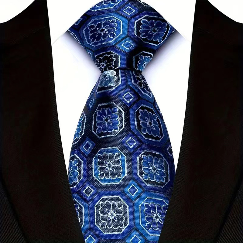 Corbata de lujo de 8CM para hombre, corbatas florales de Cachemira para hombre, novio, corbata tejida Jacquard, accesorios para de boda y negocios: Blanco