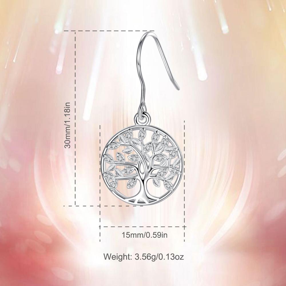 Eudora 100% 925 Sterling Silver Tree Of Life Oorbel Met Aaa Zirkoon Vrouwen Oorbellen Sieraden Cadeau Voor Meisje CYE092