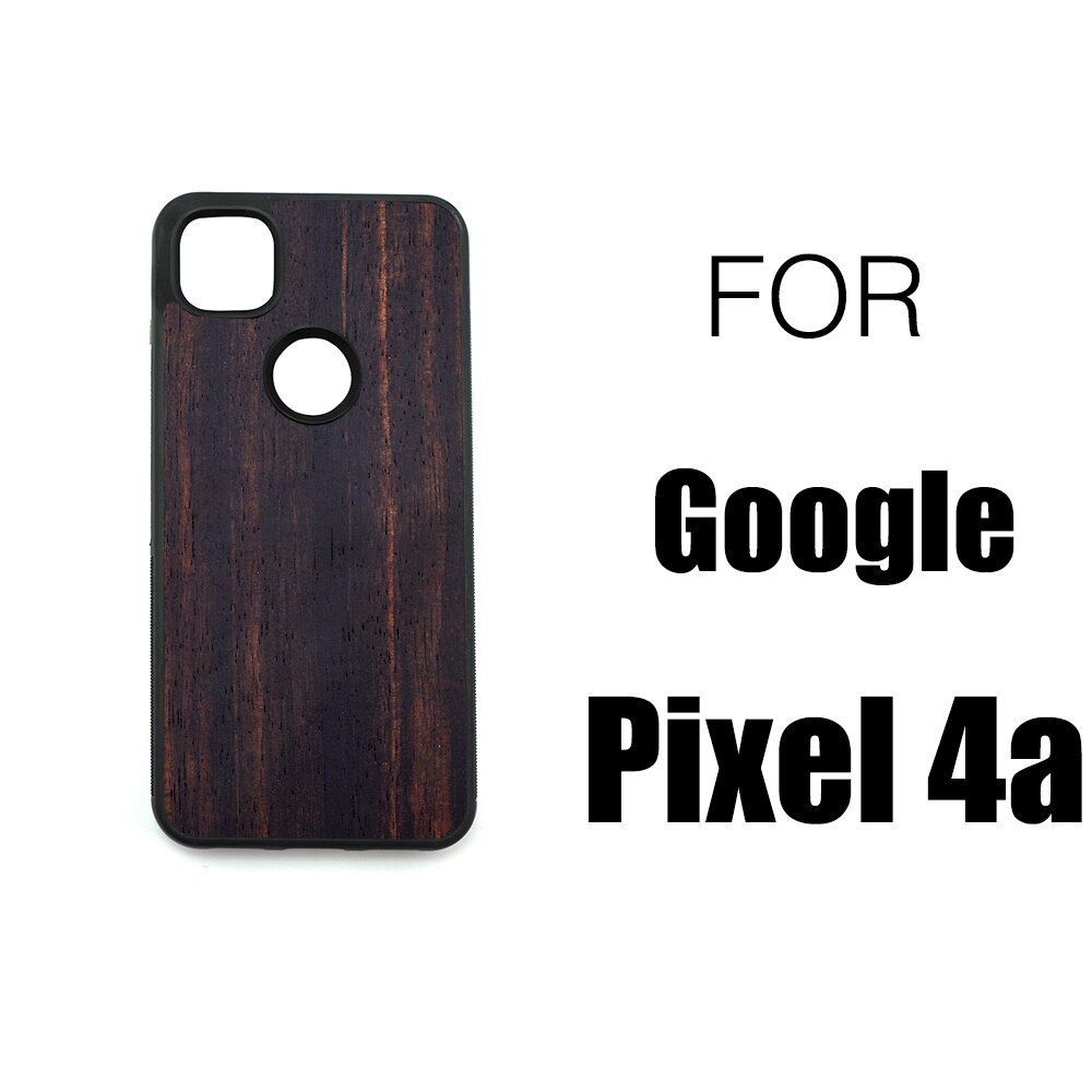 Funda de madera para Google Pixel 4 XL, protector trasero de TPU de palisandro para Google Pixel 4XL Pixel4: Ebony PIXEL 4a