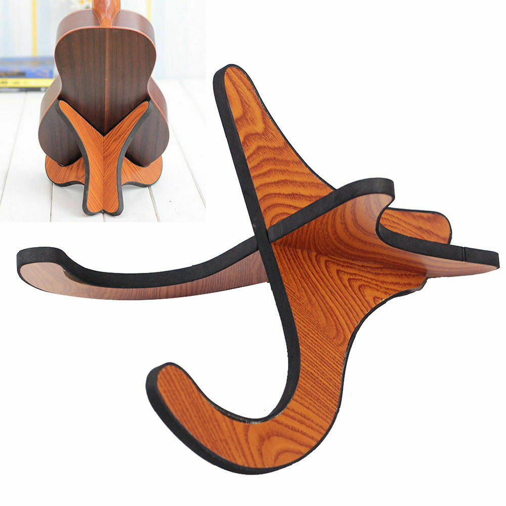Guitar Stand Foldable Violin Stand Portable Ukulele Wooden Long Stand Bracket Musical Strings Instrument Holder Part Accessories
