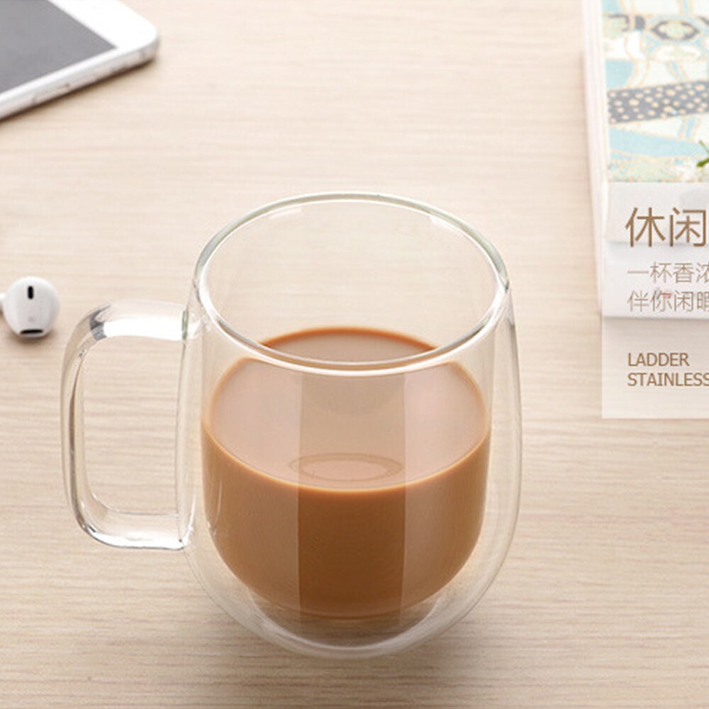 Double Glass Coffee/Tea Cup and Beer Cup Coffee Cup Handmade Healthy Drinking Tea Cup Cup Transparent Water, Coffee, Tea Supplie