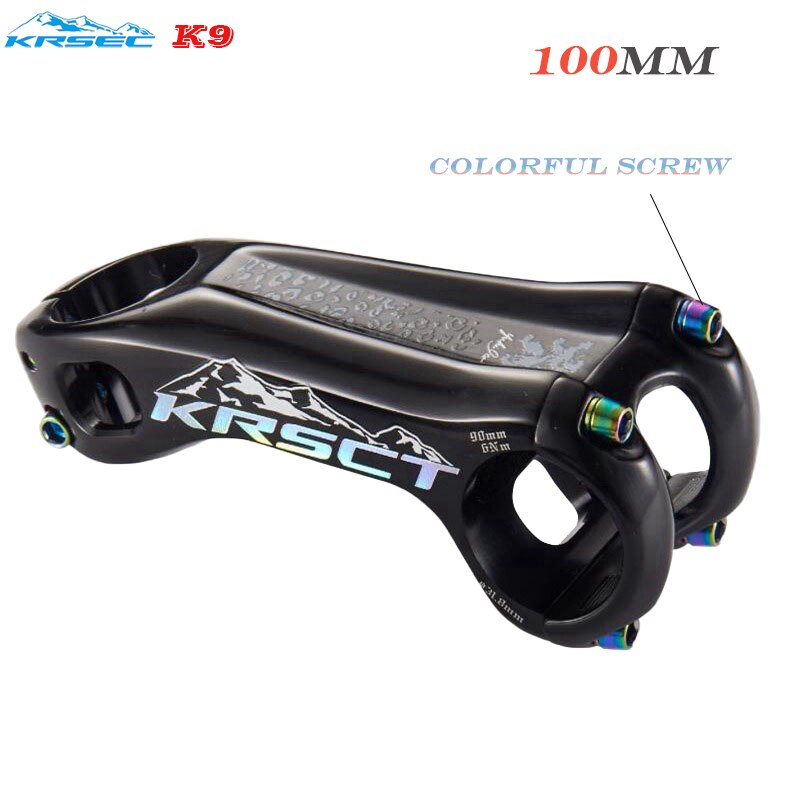 KRSCT Bicycle Stem CNC Handlebar Stem Road Mountain Bike MTB Stem -20Degree 28.6*31.8mm 80/90/100mm Bicycle Handlebar Parts: Black 100mm
