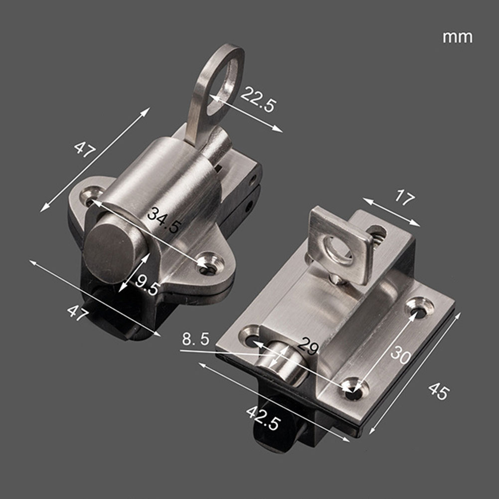 Stainless Steel Spring Latch Lock Anti-Theft Door Latch Automatic Latch Sliding Lock Bolt Hardware Gate Window Safety Lock