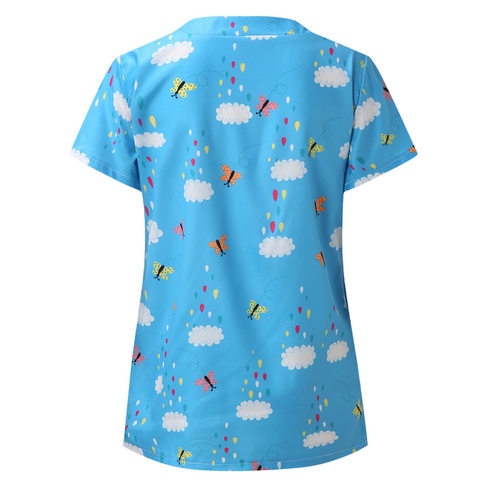 Verpleegster Uniform Scrubs Vrouwen Korte Mouw V-hals Tops Werken Uniform Blouse Pocket Overalls Verpleegkundige Accessoires Valentijn Cadeau A50