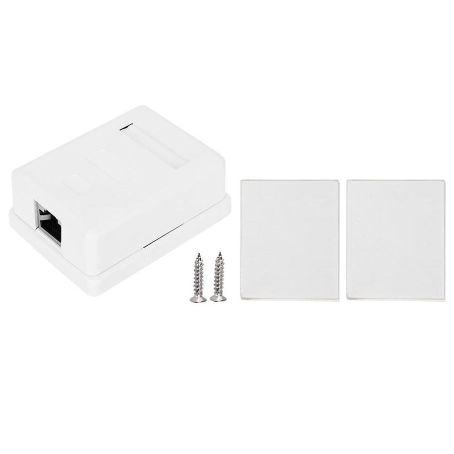 2Pcs CAT6 RJ45 Junction Box Desktop Information Case 8P8C Ethernet Cable Connector Single Port Network Wiring Plastic Box