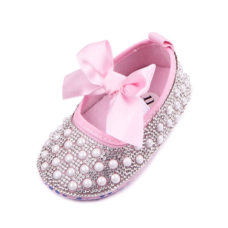 Luxe Bling Bling Meisje Eerste Wandelaars Mode Strass baby schoenen prinses Babyschoenen bling Zachte Tong Meisjes: Pink / 11