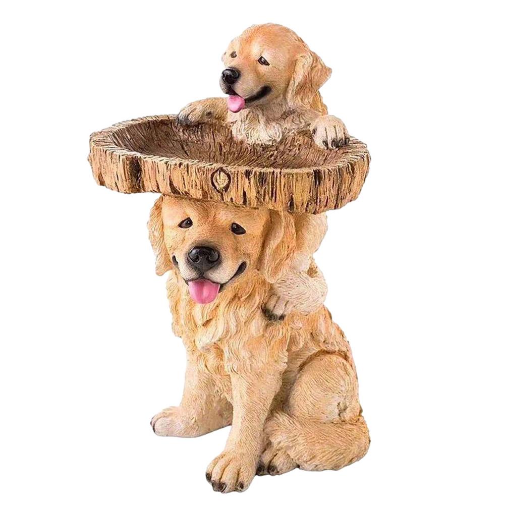 Bird Bath Garden Bird Feeder Natural Resin Drinking Tool Decorative Craft Bird Drinking Fountain Bird Water Feeder Garden Decor: 1