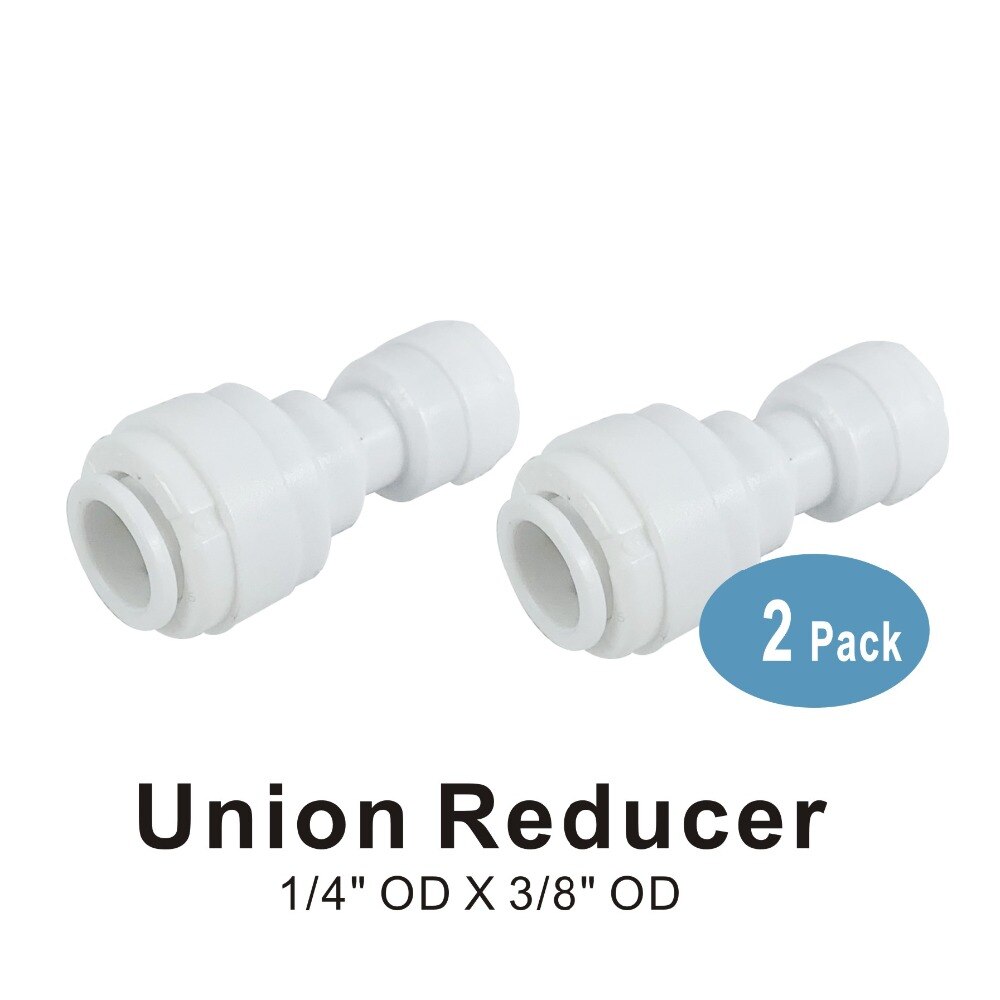 Lige union reducer 1/4 "  x 3/8 " lynkobling til vandfiltre og ro omvendt osmose systemer  -2 stk.