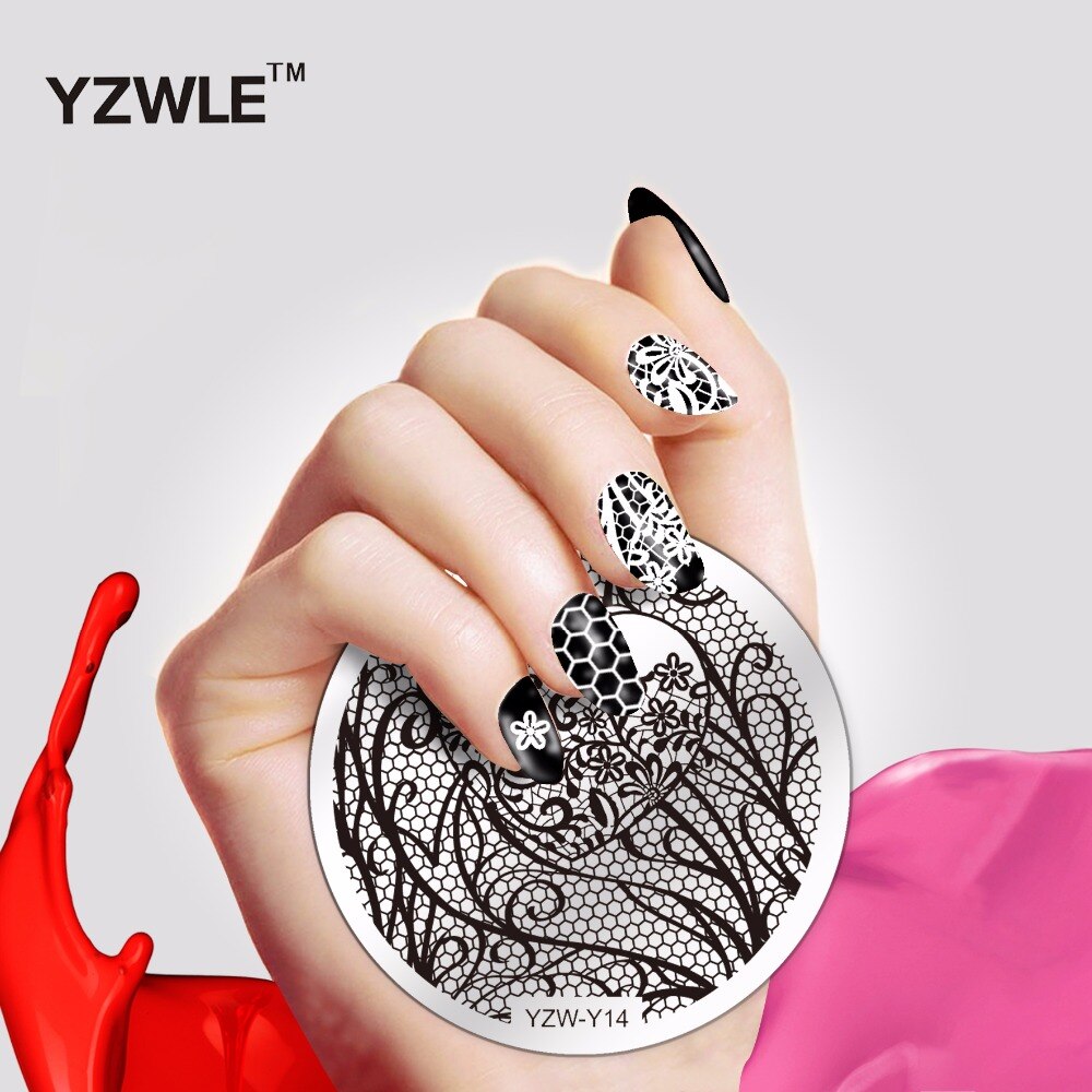 1 pièce ronde fleur Nail Art Image timbre estampage plaques manucure modèle bricolage vernis pochoir ongles outils