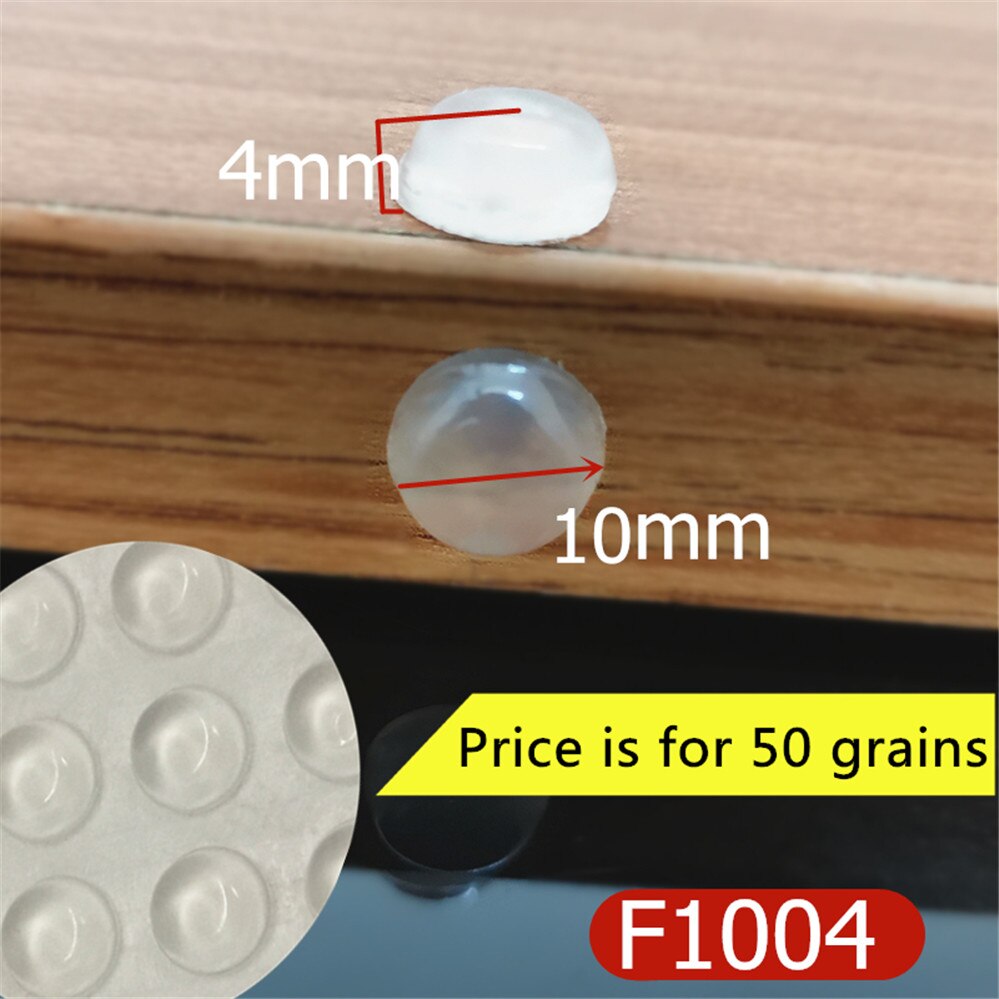 Vários Tamanhos de Porta de Armário Amortecedor amortecedor de silicone auto-adesivo pad com o ponto saliente para cozinha armário gaveta parar: F1004 x 50 Grains