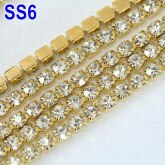 Crystal Rhinestone Banding,Silver Base Clear Crystal ,SS6 SS8 SS12 SS16 6yard/lot Diy Accessory: SS6GLOD