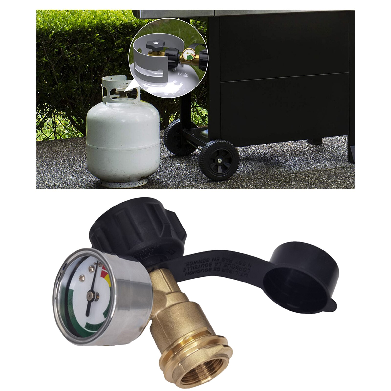 Accurate Propane Tank Gauge, Camper Grill Gas Tank Pressure Level Meter with 3 Temperature Scales for BBQ Gas Grill, Heater