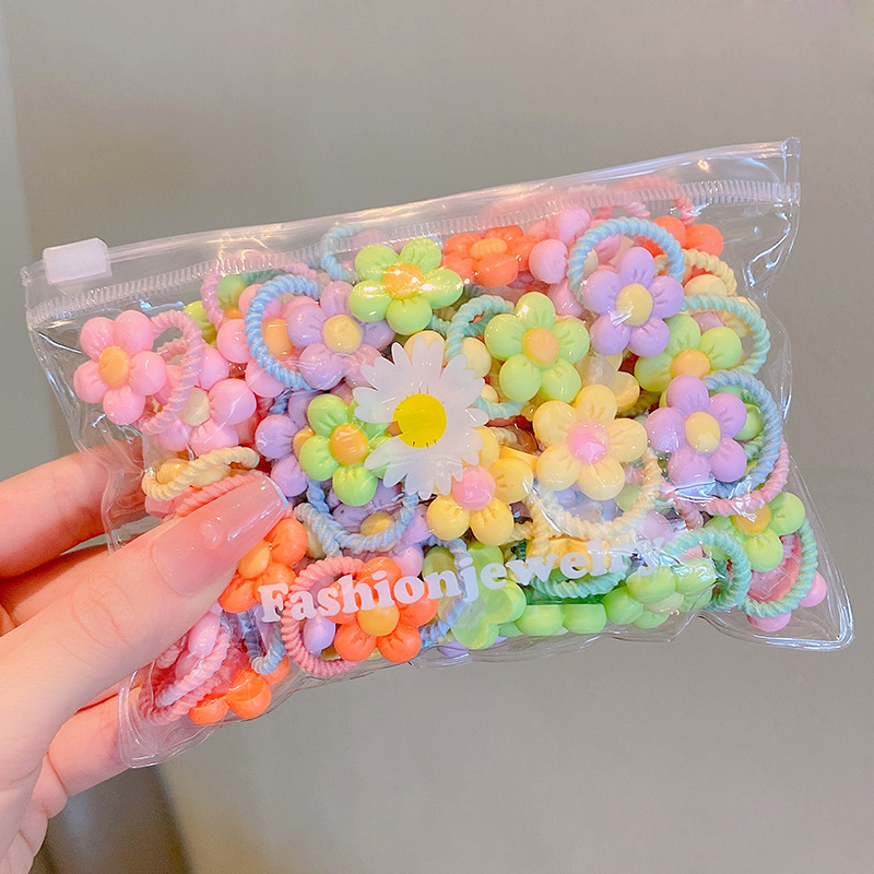10/20 unids/set nuevas diademas bonitas de dibujos animados para niñas bandas elásticas para el cabello accesorios para el cabello para niños Scrunchies adornos para la cabeza: XS / Rojo