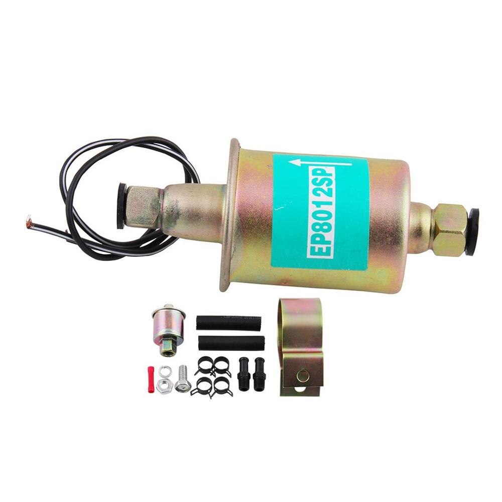 Automotive 12V Electronic Fuel Pump White Zinc Low Pressure Inline Fuel Pump Highest 12 Inches Fuel Suction