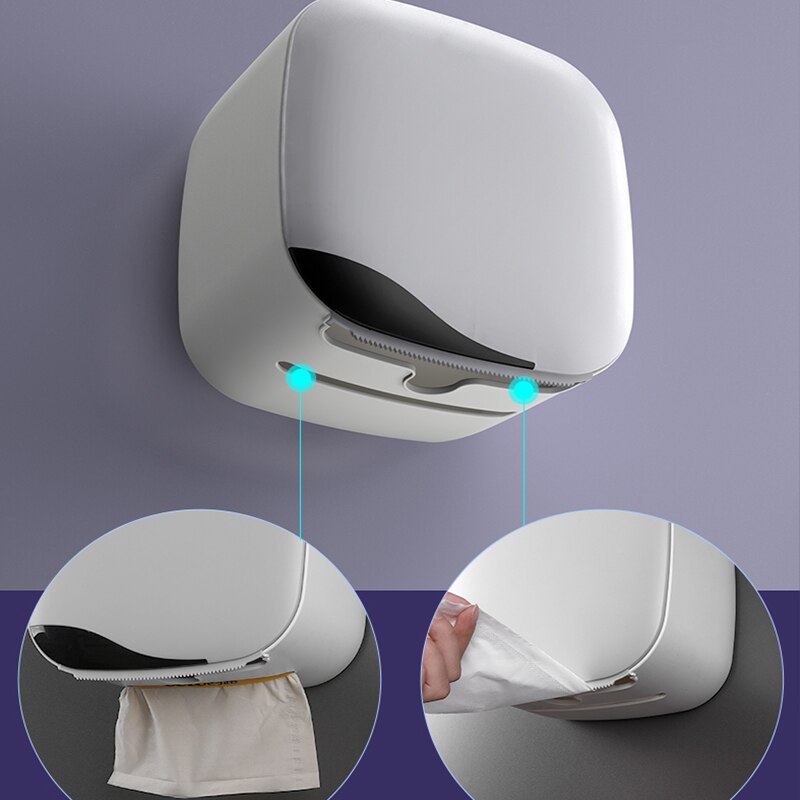 Waterproof Wall Mount Toilet Paper Holder Shelf Toilet Paper Tray Roll Paper Tube Storage Box Tray