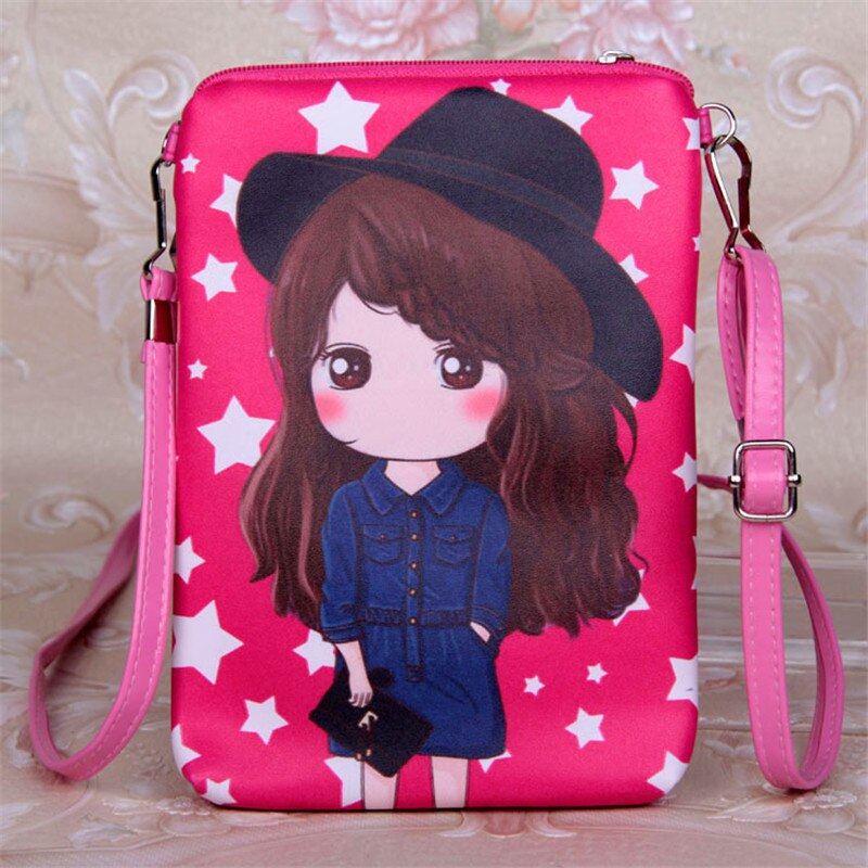 PU Cute Bao Bao Girls Cartoon Leather Shoulder Bag Female Purse Mini Crossbody Bags For Women Girl 18.5*12.5CM: C