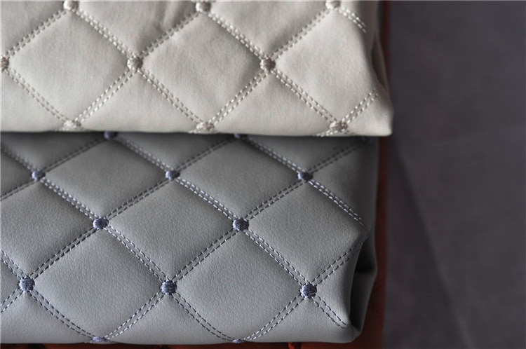 Alcantara pu læder / perforeret broderet plaid stof / bil interiør tag stof / plaid auto sæde pude svamp stof