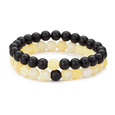 stil verwitterten stein perlen paar armband klassische stein Liebhaber armband für frauen: H02