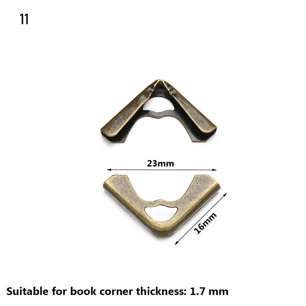 Esquinas de hierro de Metal Retro, Protector de esquina de libro, álbumes de fotos, cubierta de decoración de menú, manualidades DIY, accesorios de álbum de recortes, 4 piezas