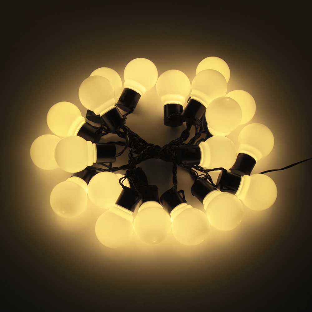 2.5m 5m 10/20 lysdioder pærer streng utendørs belysning vanntett vegglampe bryllup bursdagsfest hage dekorasjon 110v 220v: Varm hvit - melkeaktig / 220v eu-plugg / 2.5m lengder