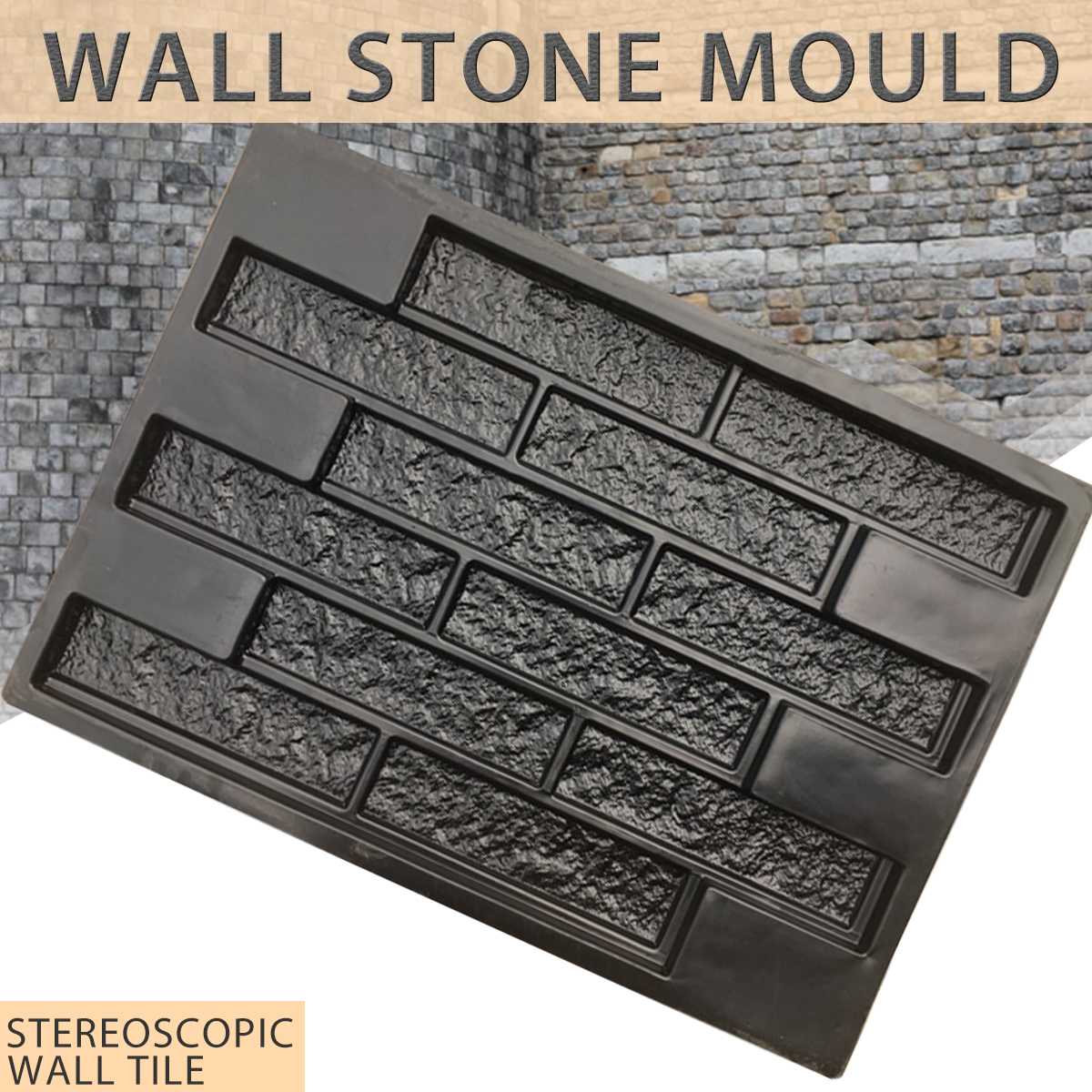 Plastic Mallen Muur Beton Gips Tuin Huis Muur Steen Tegels Steen Mold Cement Bricks Maker Mould 69*49Cm decoratieve