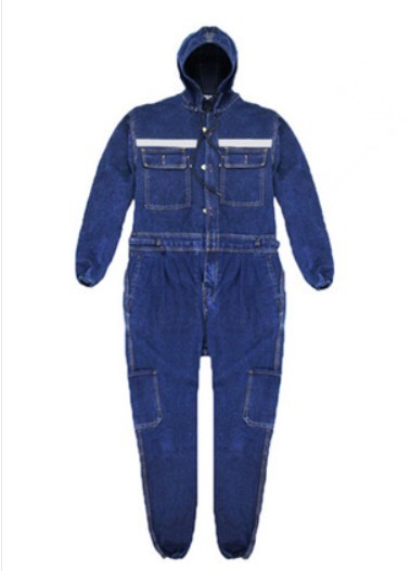 Plus size til 6xl vinter mænd denim arbejdsoveralls mandlige arbejdstøj uniformer tøj hættetrøjer til arbejder reparatør 101303: 12 / Xxl