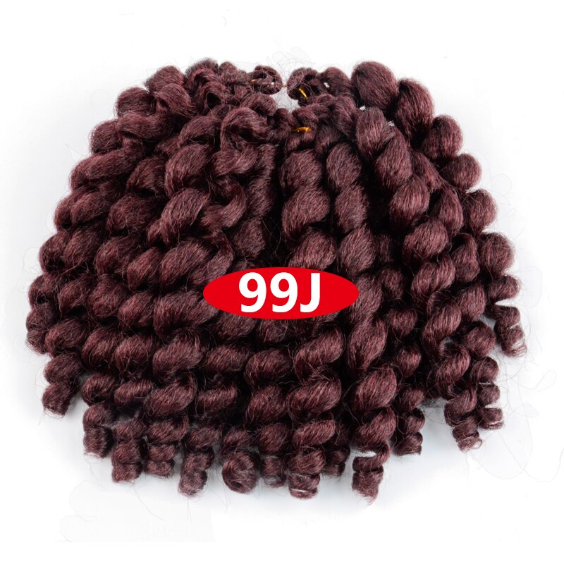 SAMBRAID Jamaican Bounce Crochet Hair Crochet Braids Curly Wand Crochet Hair Synthetic Braiding Hair Extensions 8 Inch For Women: #99J