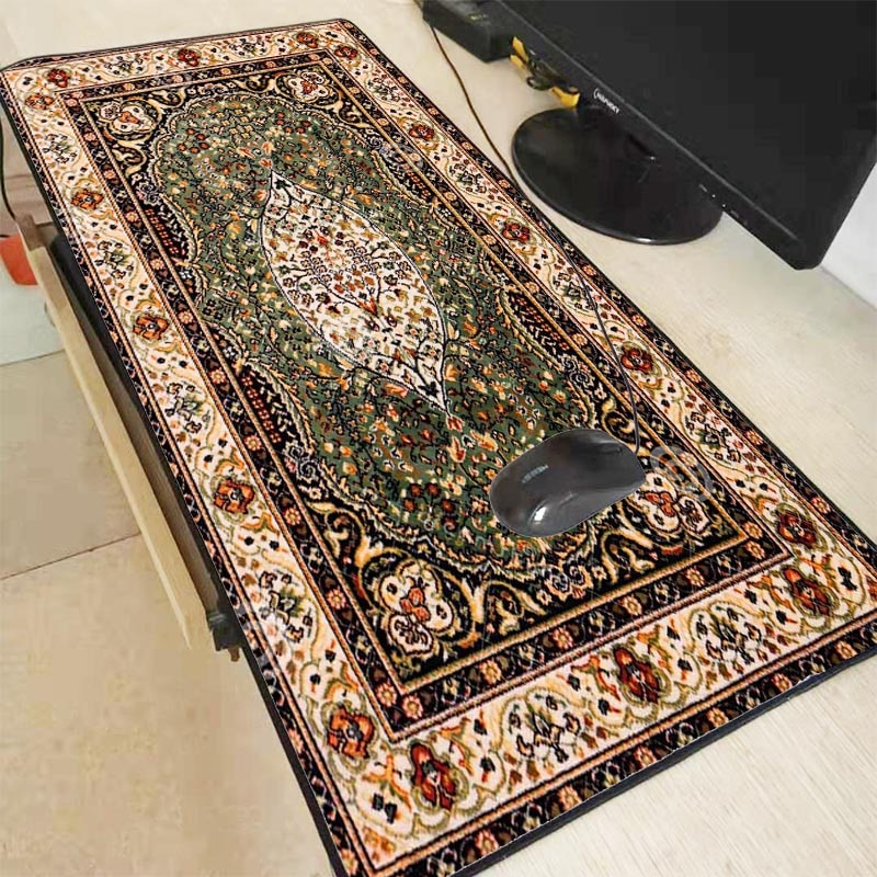 XGZ Anti-slip Retro Style Persian Carpet Locking Edge Mousepad Keyboard Home Large Mouse Pad Office Table Decor Craft Muismat