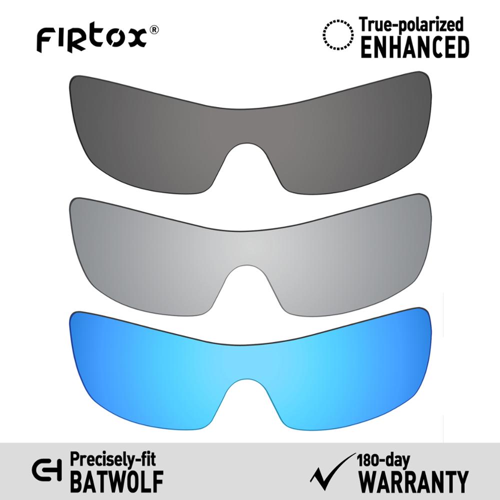 Firtox verdadeiro uv400 lentes polarizadas substituição para-óculos de sol oakley batwolf oo9101 (lente compatível apenas)-várias cores: Black-Titanium-Blue