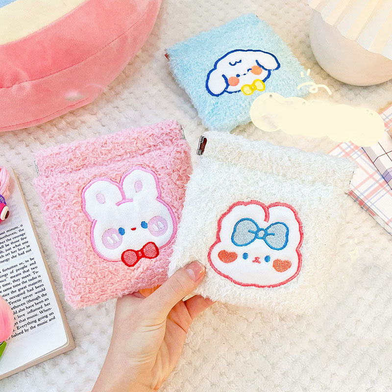2024 Kawaii Shrapnel Small Cosmetic Bag Plush Storage Bag Cute Women Girl Lipstick Make Up Holder Bag Pouch for Gift Girl