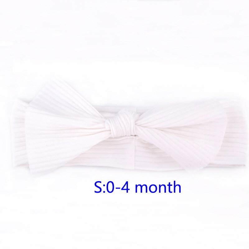 Bandeaux en coton côtelé pour -né garçon et fille, couvre-chef à nœud papillon, doux et extensible, accessoires pour cheveux: cream S