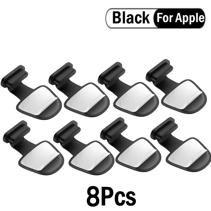 Port de charge anti-poussière D343, prise pour Apple iPhone 14, 13, Samsung S22, S21 Ultra, protecteur de port USB Type-C, bouchons anti-poussière en silicone, couvercle: Argent