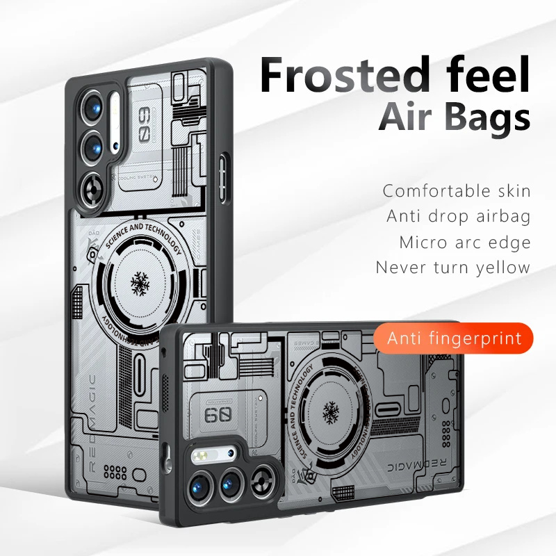 Transparent Phone Case For Red Magic 10 Air 10S 11 11s 9 9S 8 8S Pro Plus Shock Fall Prevention Acrylic Case 2.Circuit
