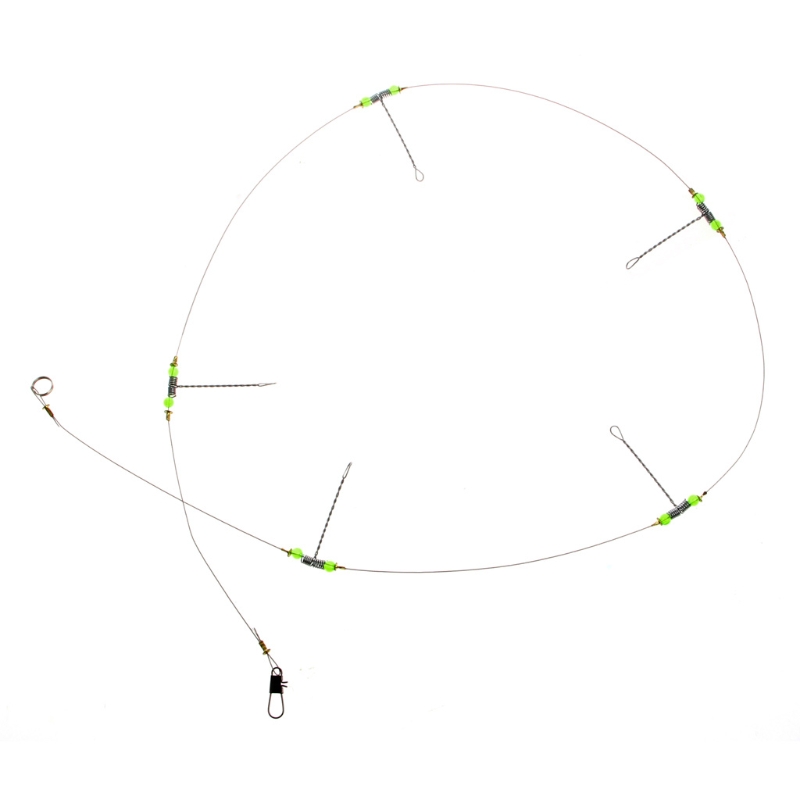 Anti-Winding Swivel String Sea Fishing Hook Steel Rigs Wire Leader Fish Hooks R66E